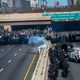 Protesters scramble in Center City, Philadelphia after police launched tear gas at them near a tunnel exit.
